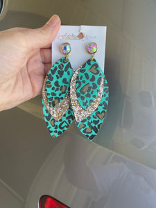 Lucky Leopard leather earrings