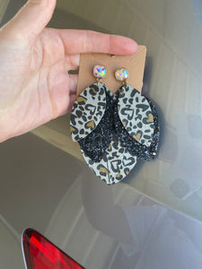 Lucky Leopard leather earrings